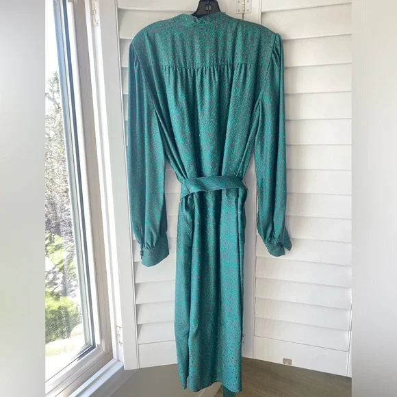 Lafayette 148 New York - Clementine Belted Silk Dress - Wintergreen Multi - XL - Picture 6 of 8